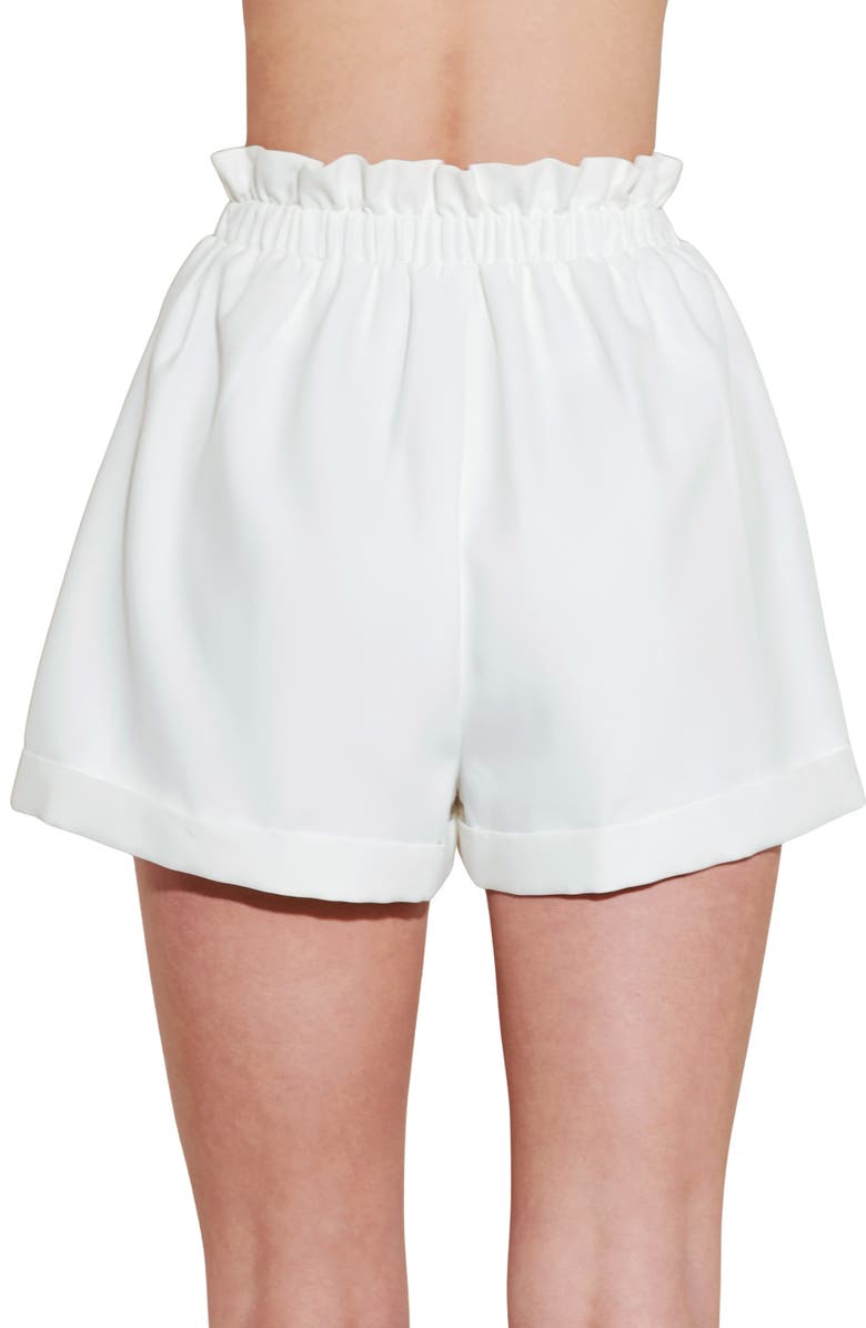 FREEMARKET Elastic Paperbag Waist Shorts, Alternate, color, White