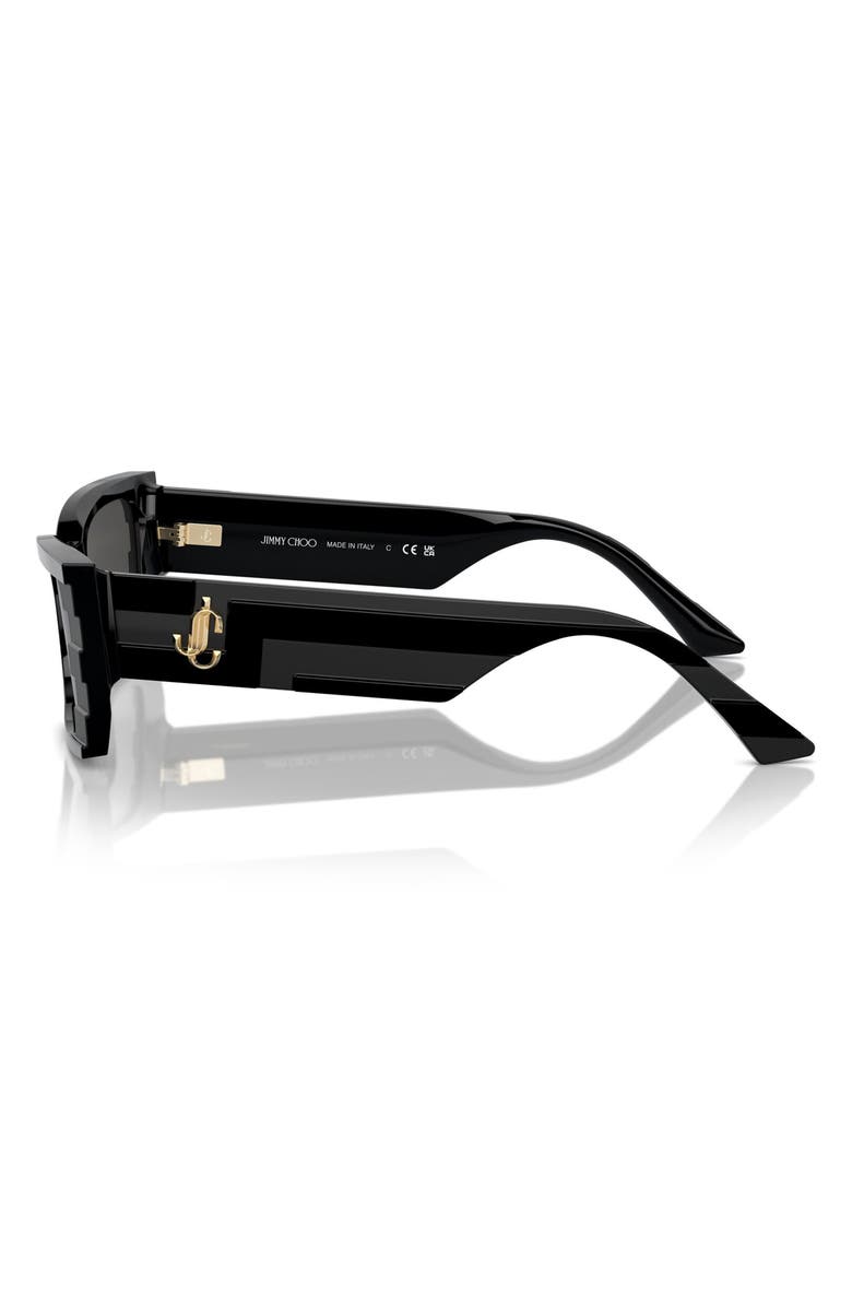 Jimmy Choo 53mm Rectangle Sunglasses, Alternate, color, Dark Grey