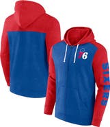 FANATICS Men's Fanatics Royal/Red Philadelphia 76ers Big & Tall Down and Distance Full-Zip Hoodie