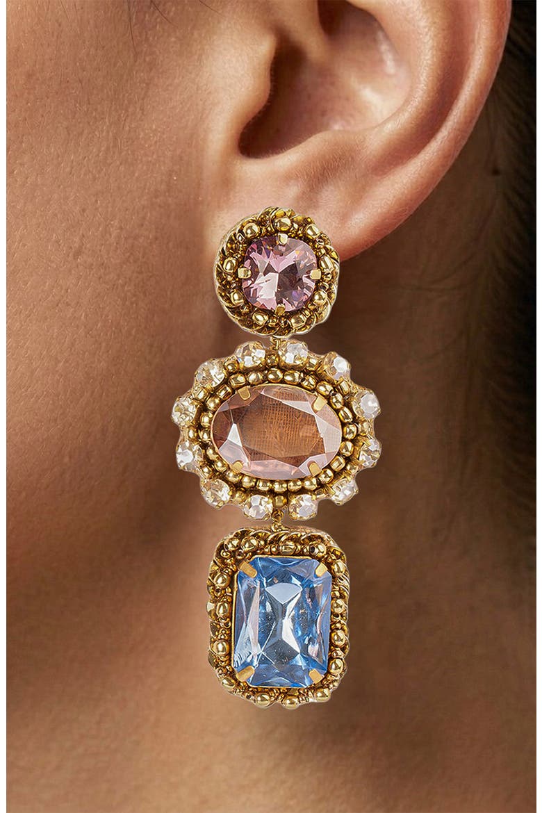 Rehman Crystal Drop Earrings, Alternate, color, BLUE