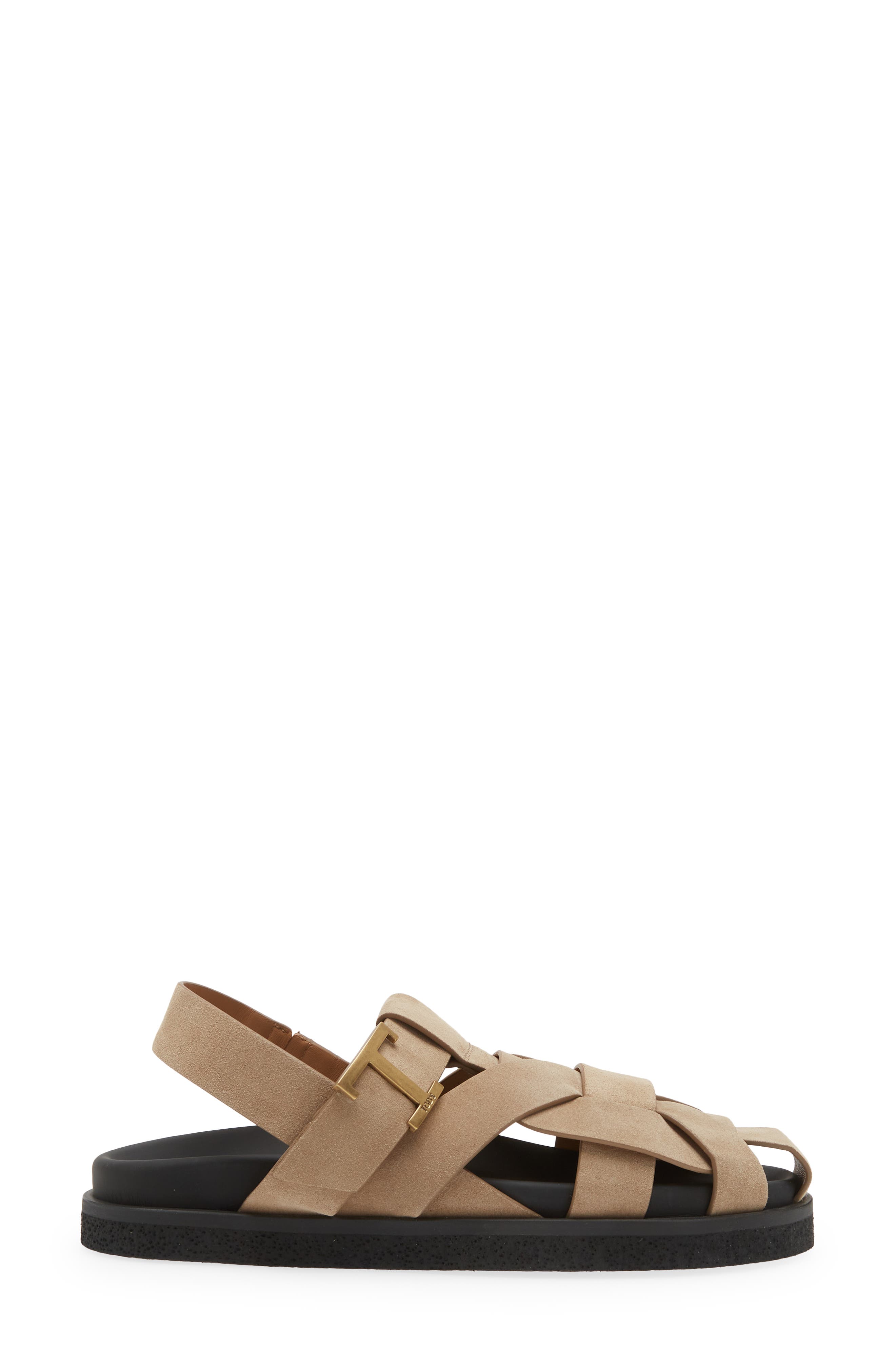 Tod's T-Logo Fisherman Sandal, Alternate, color, 