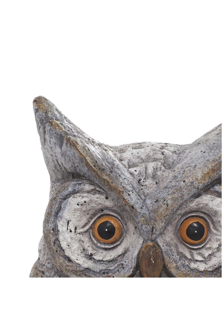 Country Owl Garden Statue, Alternate, color, GRAY