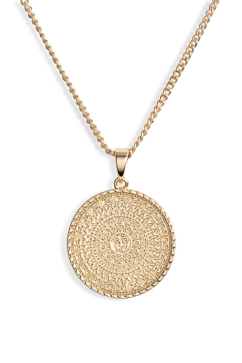 Medallion Pendant Necklace, Main, color, Z/DNUGOLD