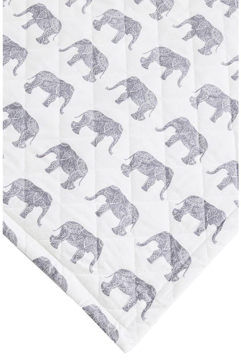 Elephant Flannel Quilt Set, Alternate, color, GREY