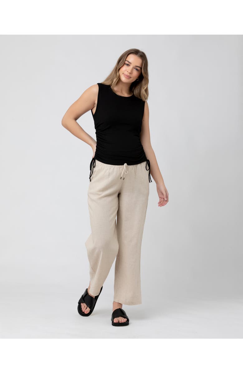 Ripe Maternity Jodie Ruched Rib Tank  Black, Alternate, color, Black