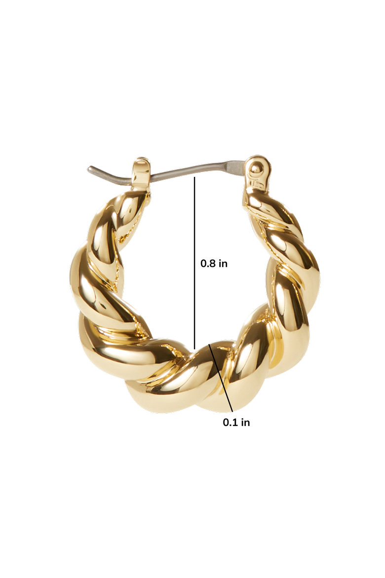 Twisted Hoop Earrings - Paris, Alternate, color, Gold