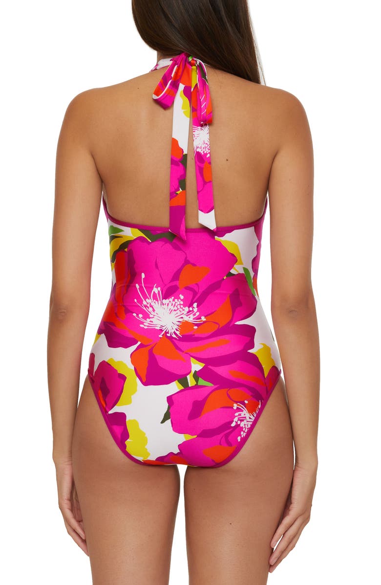 Trina Turk Bloom Reversible One-Piece Swimsuit, Alternate, color, Pink Multi