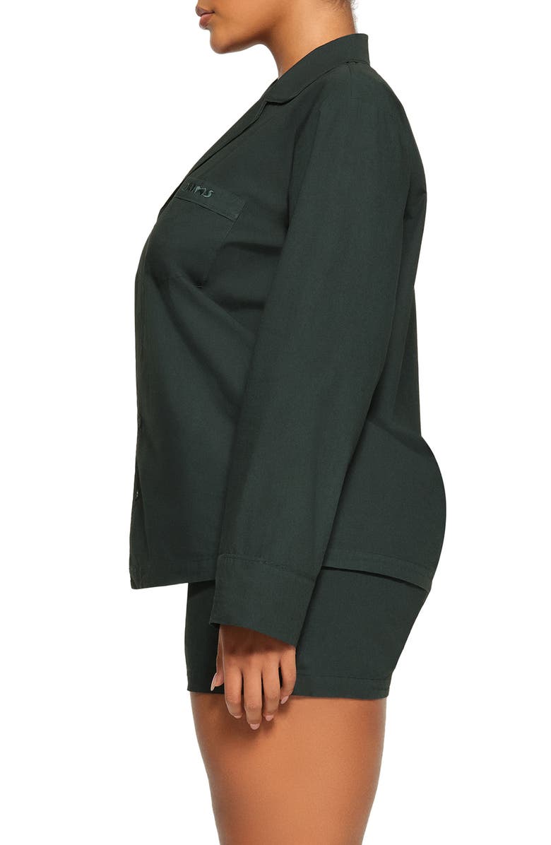 SKIMS Cotton Poplin Button-Up Sleep Top, Alternate, color, Pine