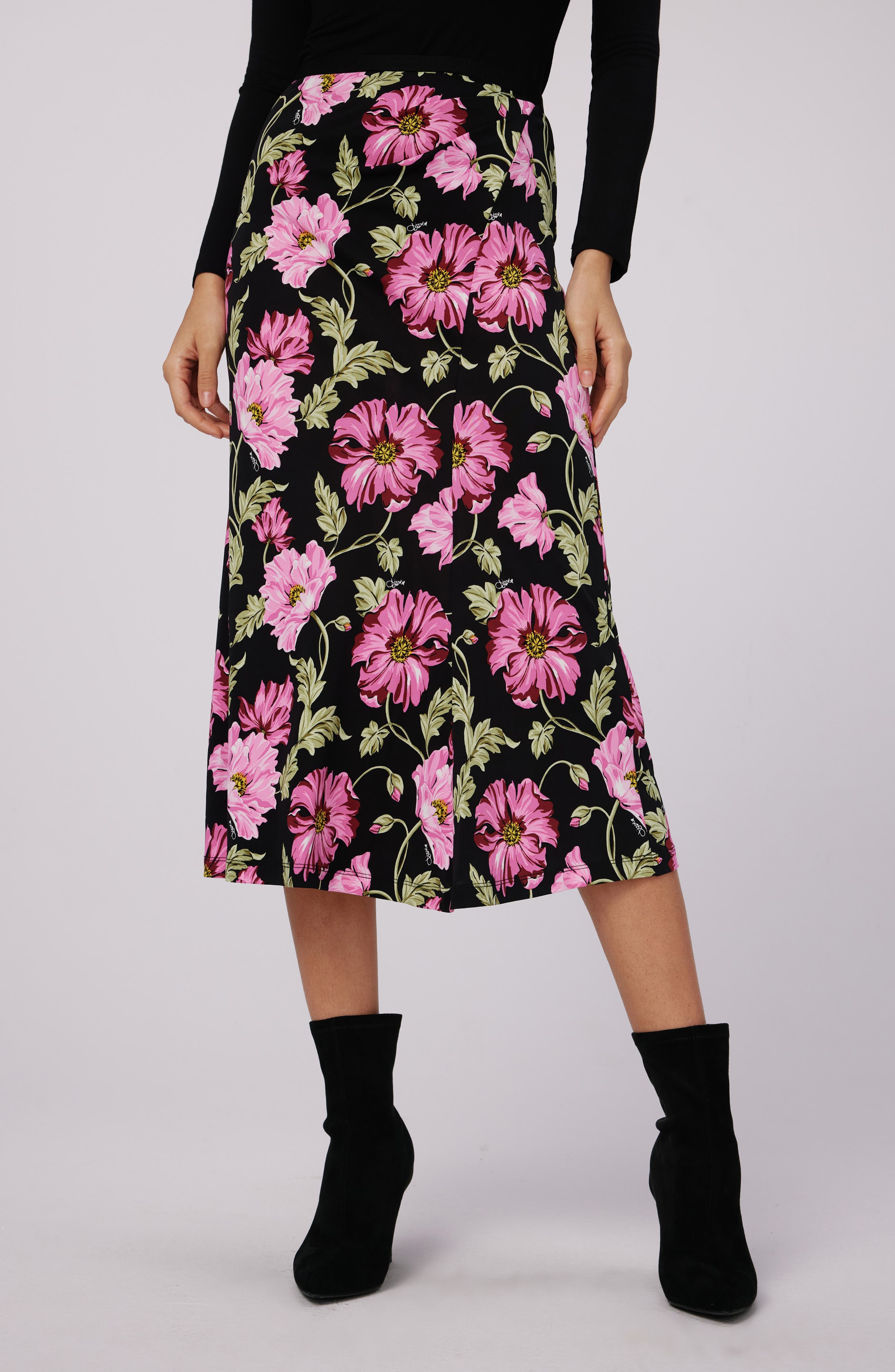 DVF Whitley Floral Midi Skirt