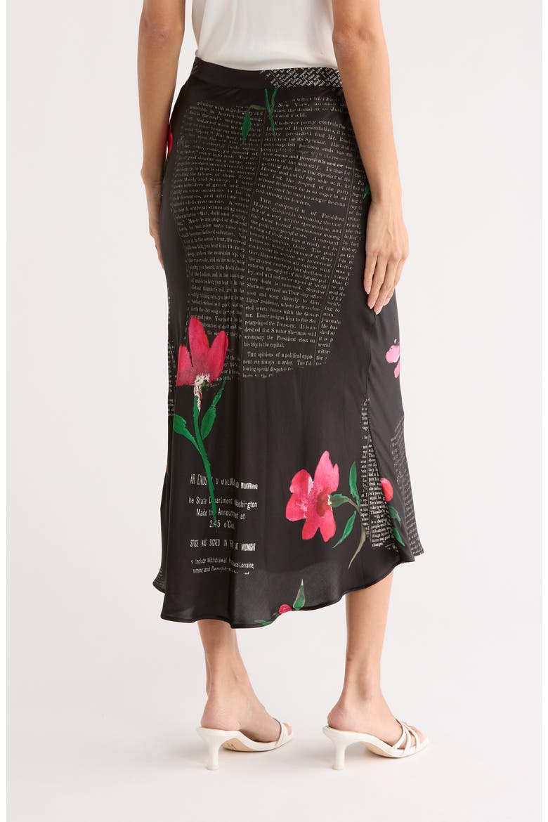 Floral Woven Maxi Skirt, Alternate, color, BLACK