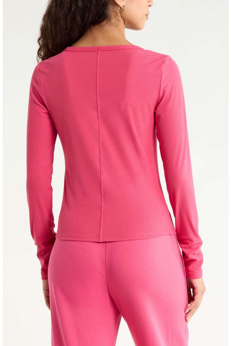Long Sleeve Rib T-Shirt, Alternate, color, PINK CARMINE
