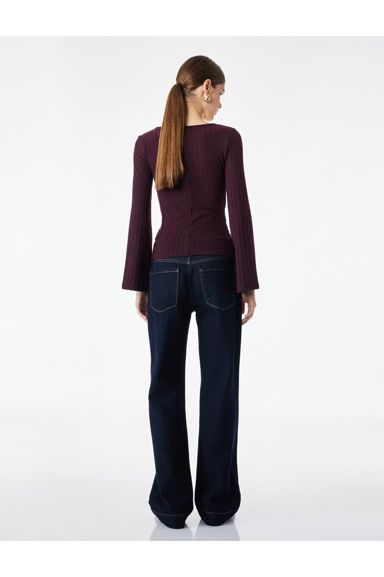 Long Sleeve Blouse, Alternate, color, BORDEUX