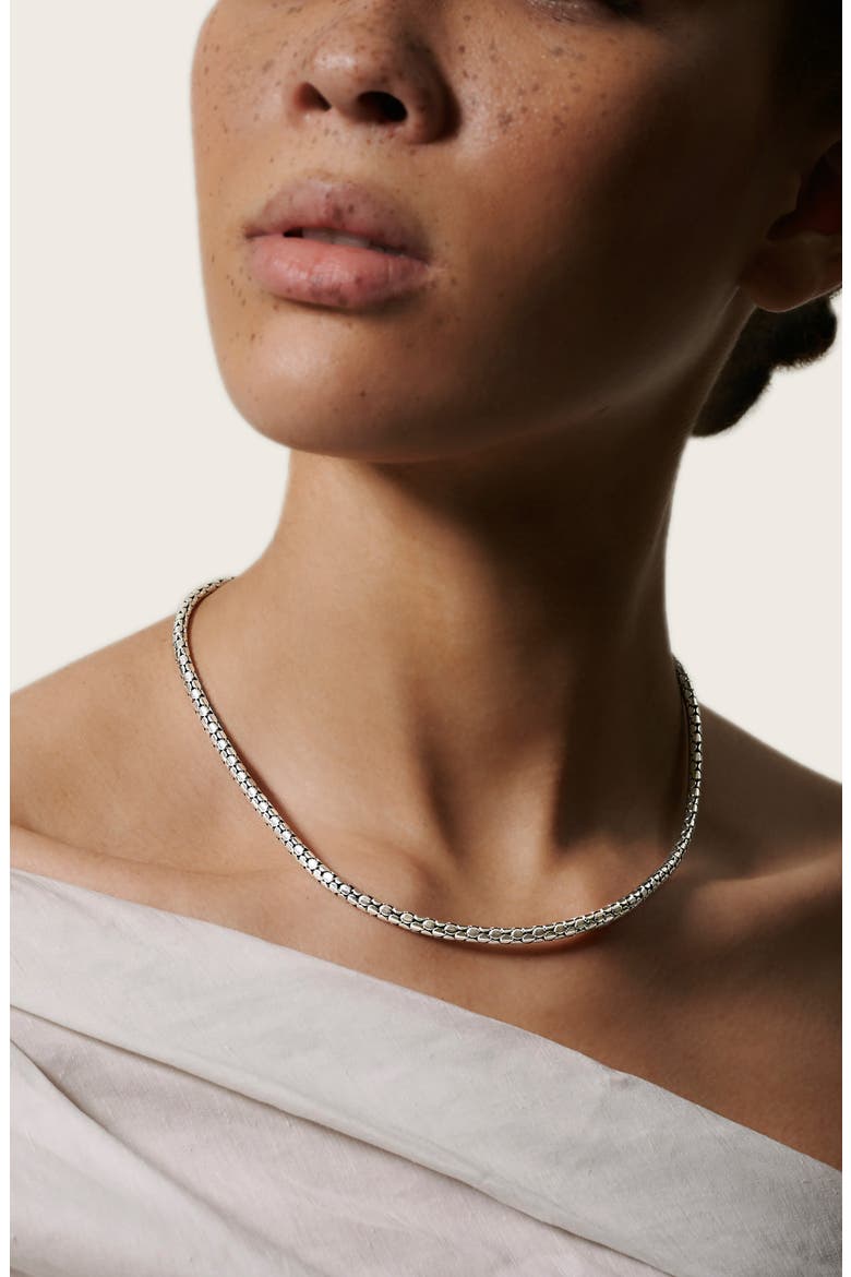 Dot Chain Necklace, Alternate, color, SILVER