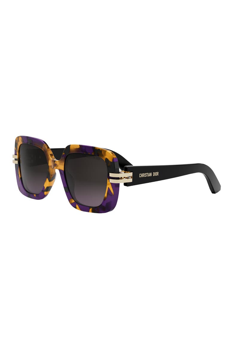 CDior S2I 52mm Gradient Square Sunglasses, Alternate, color, HAVANA/ BLACK / GRADIENT BROWN