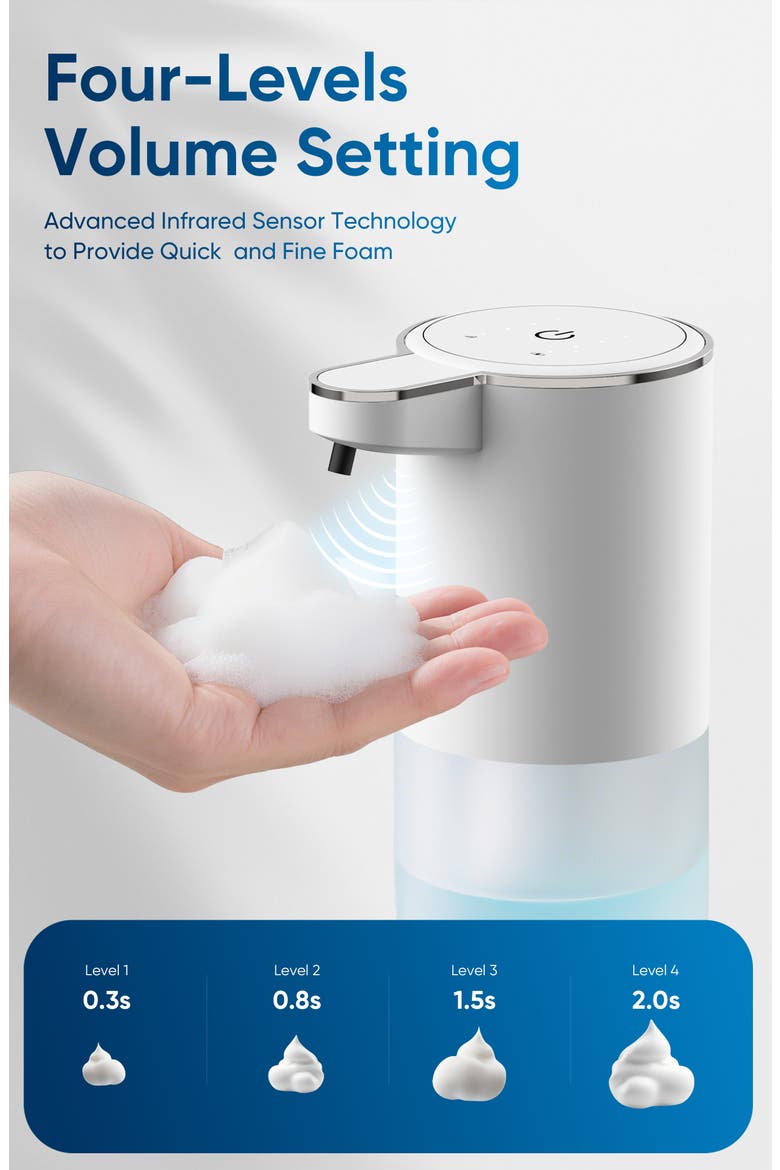 Touchless Foaming Soap Dispenser, Alternate, color, White
