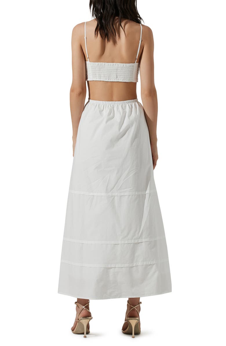 ASTR the Label Cutout Cotton Poplin Maxi Dress, Alternate, color, 