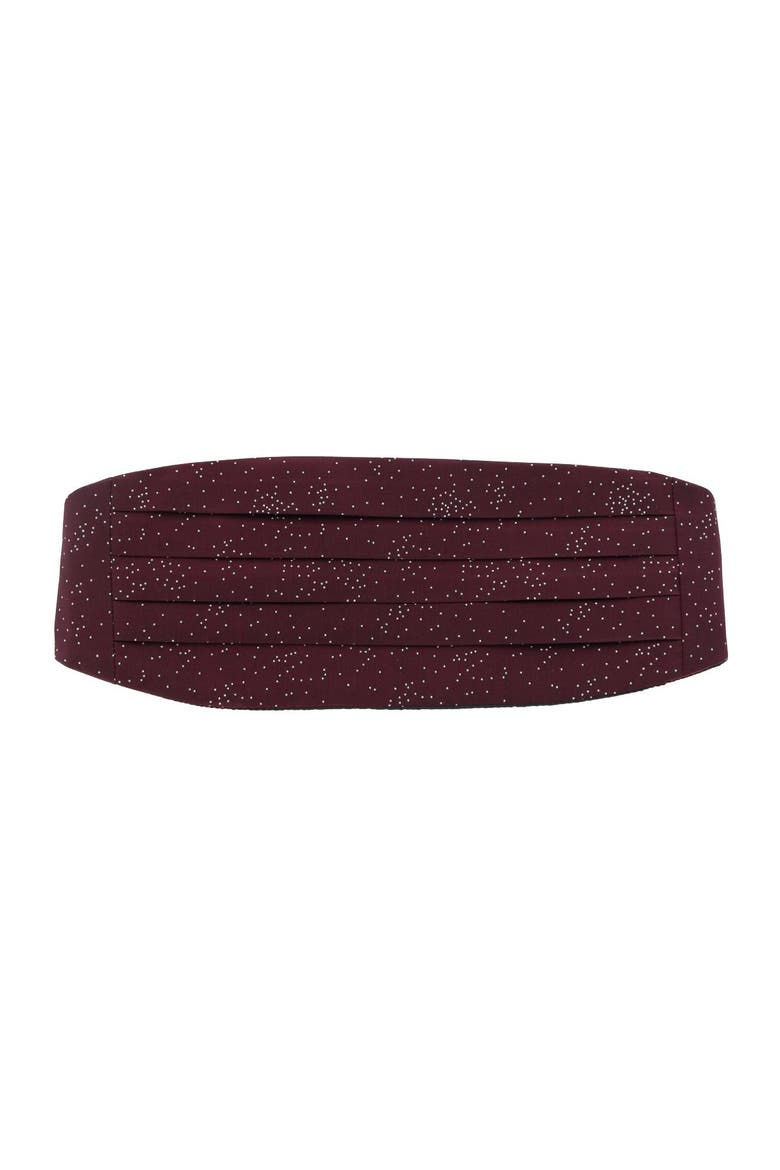 Mystere Metallic Star Light Cummerbund, Main, color, Merlot