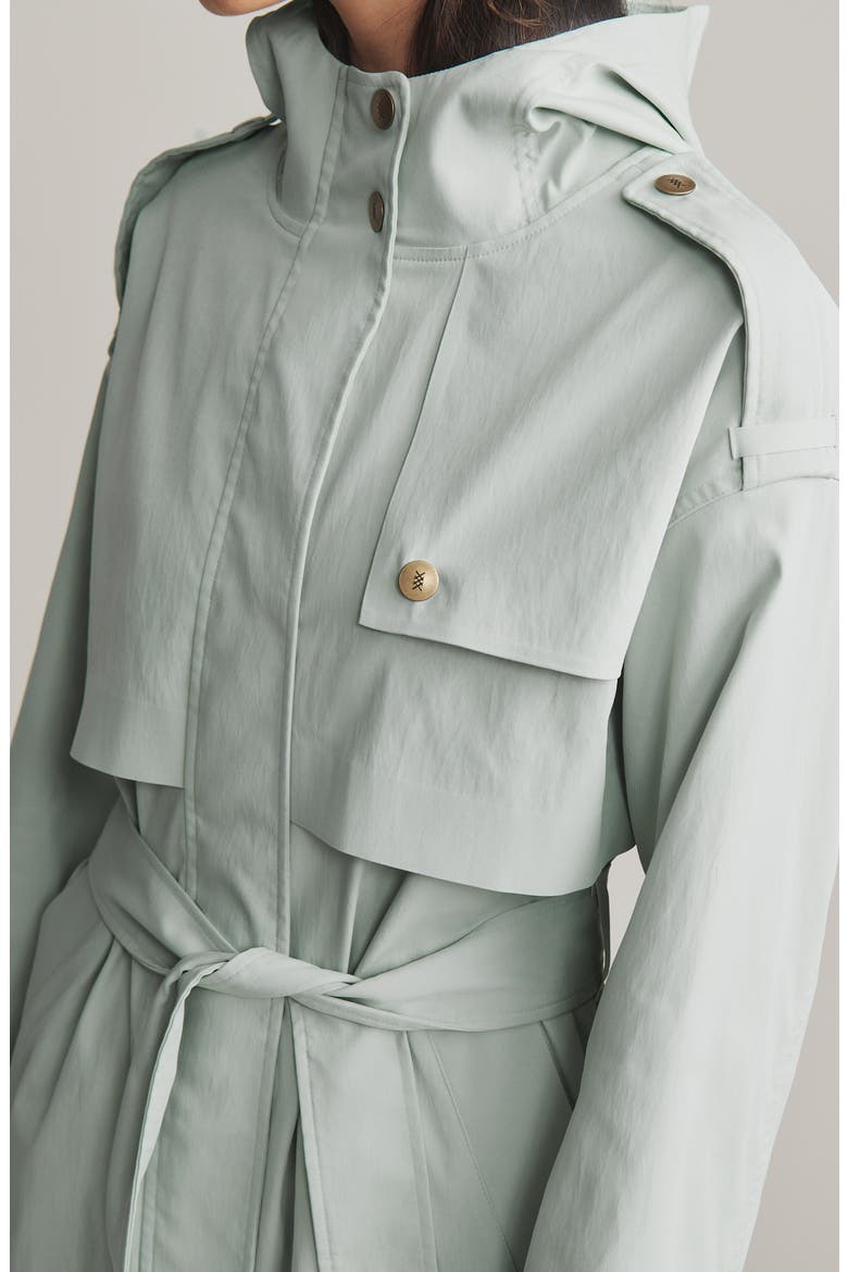Utility Trench Coat, Alternate, color, GRAY GREEN