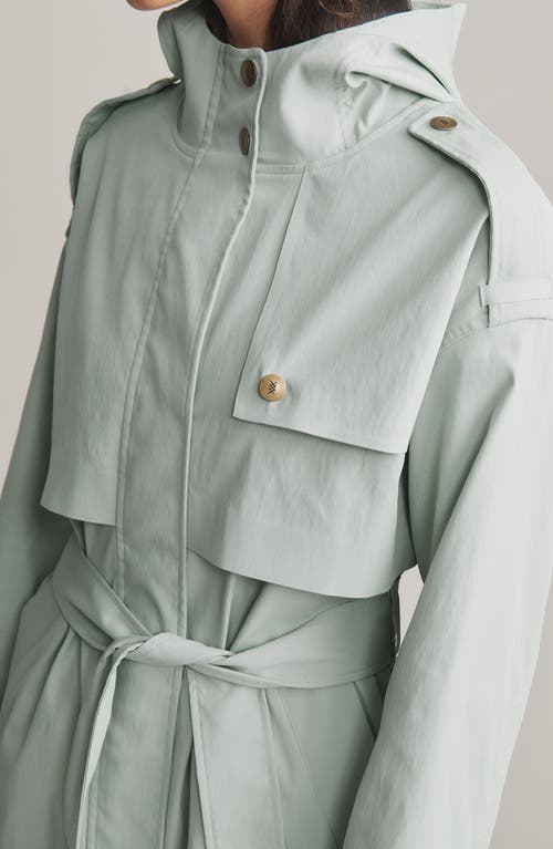 Rhone Utility Trench Coat In Gray Green