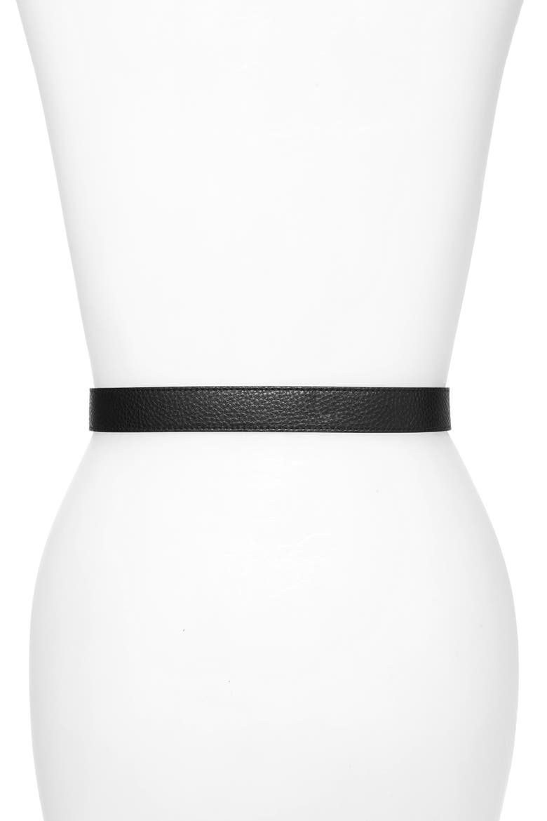 Logo Reversible Leather Belt, Alternate, color, BLACK/ GOLD