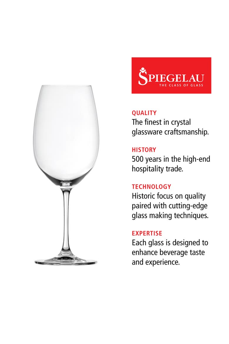 Salute Bordeaux Wine Glass Set of 4, Alternate, color, Clear