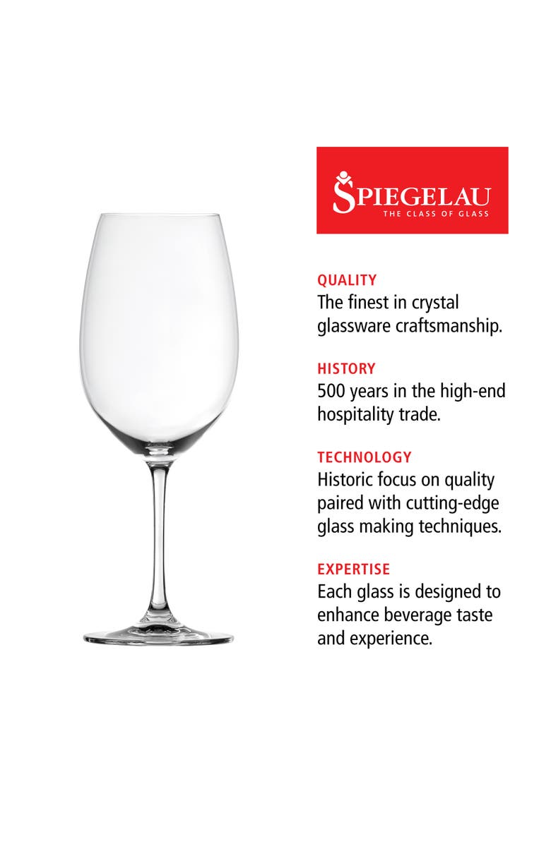SPIEGELAU Salute Bordeaux Wine Glass Set of 4, Alternate, color, Clear