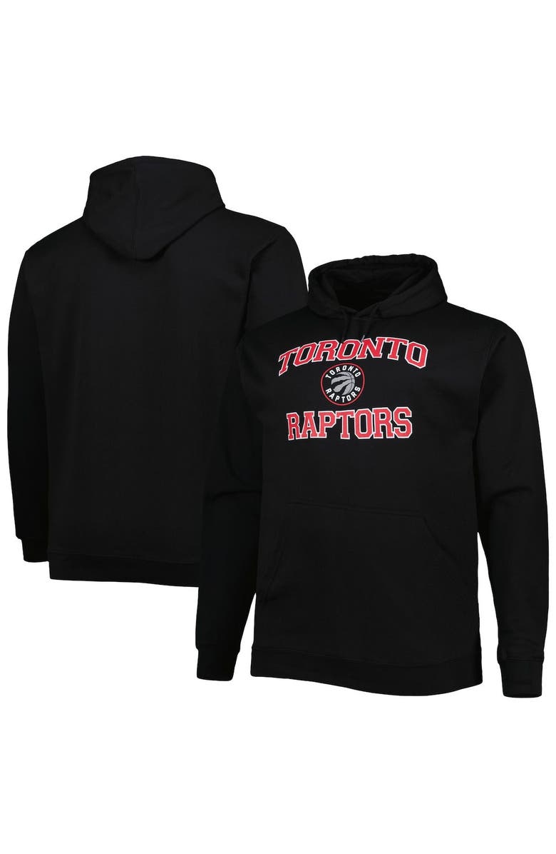 PROFILE Men's Black Toronto Raptors Big & Tall Heart & Soul Pullover Hoodie, Main, color, Black