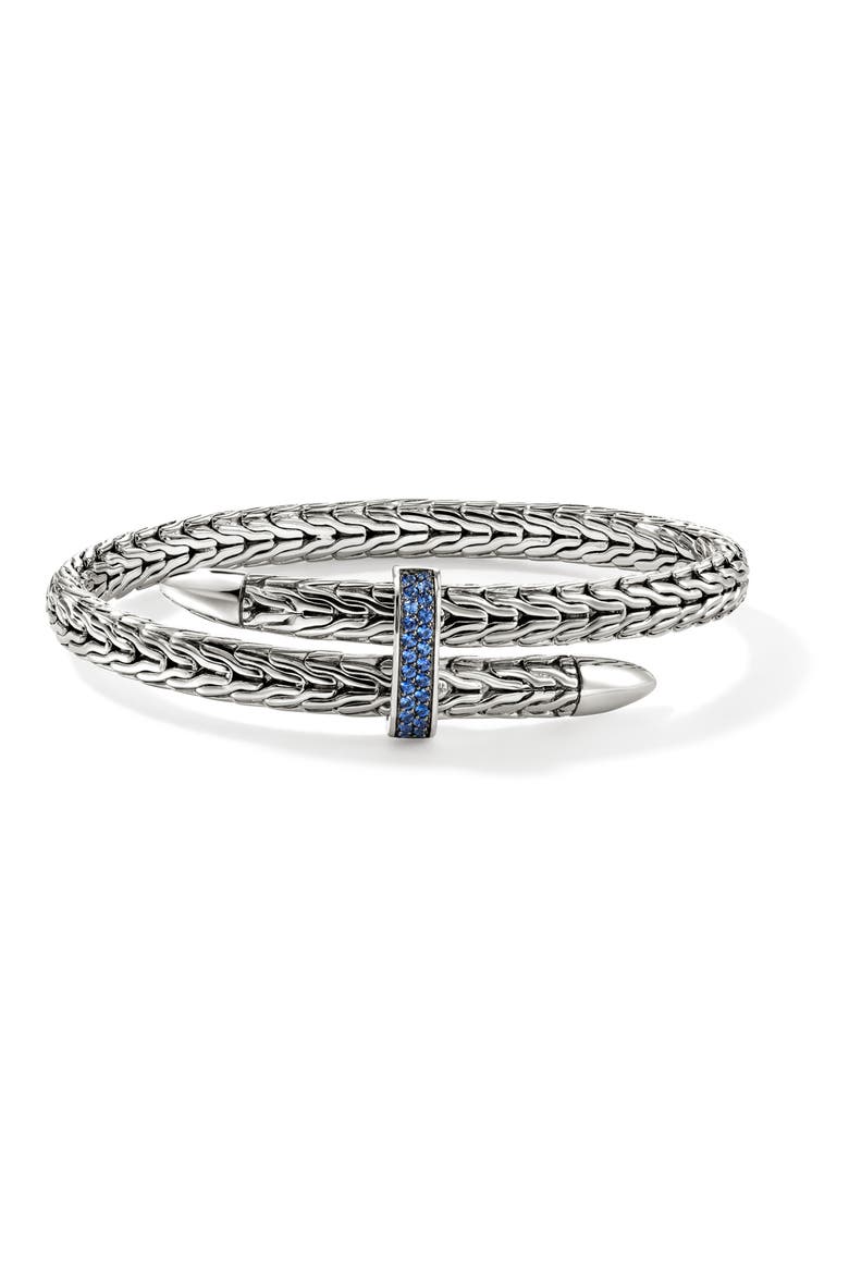 Spear Flex Cuff, Gemstones, 5.5mm, Main, color, SILVER/ BLUE