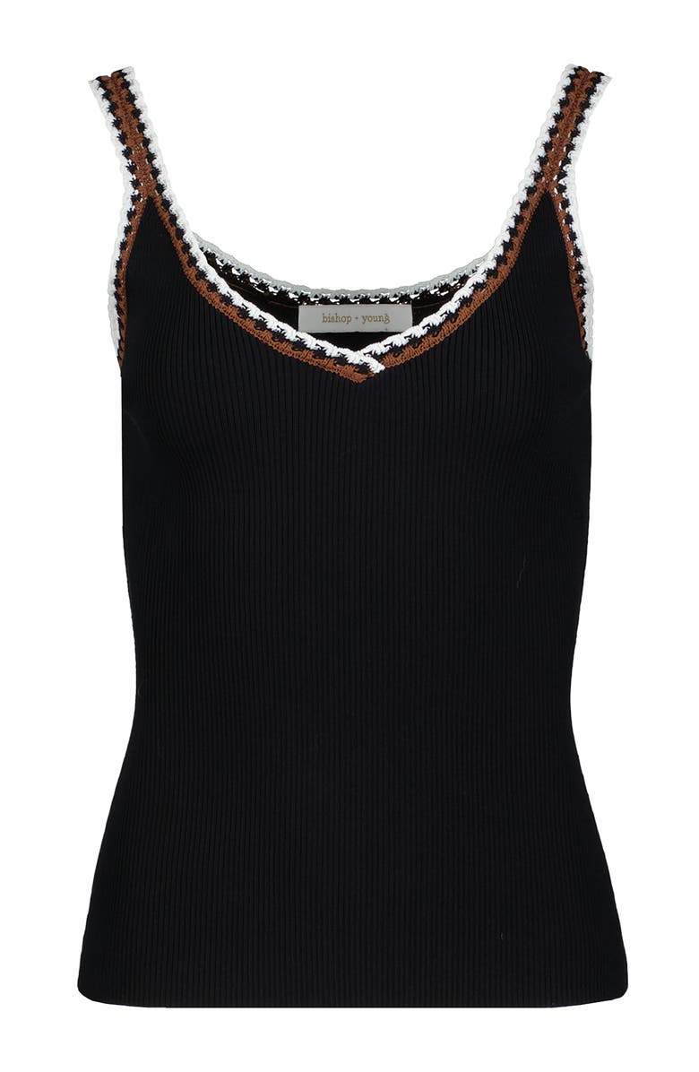 Bishop + Young Charlize Crochet Detail Tank, Alternate, color, Black