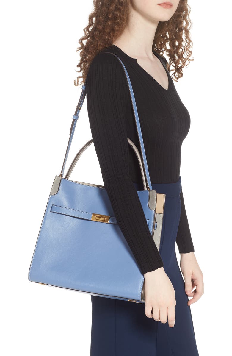 Tory Burch Lee Radziwill Leather Double Bag, Alternate, color,