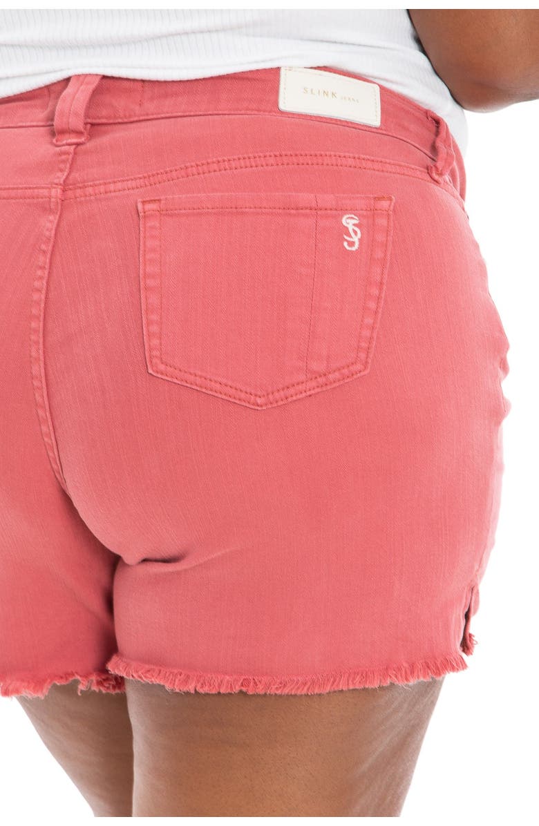 SLINK Jeans Frayed Hem Side Vent Shorts, Alternate, color, Cayenne
