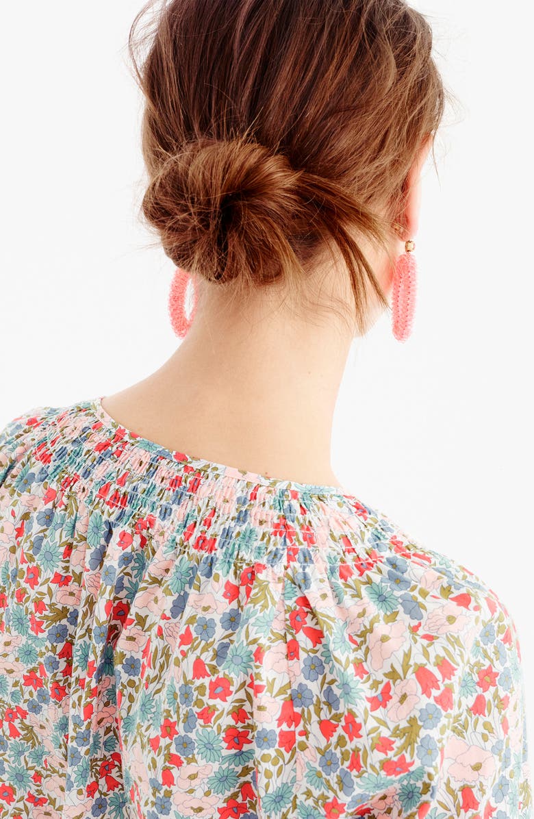 J.Crew Liberty Poppy Print Smocked Top, Alternate, color, 