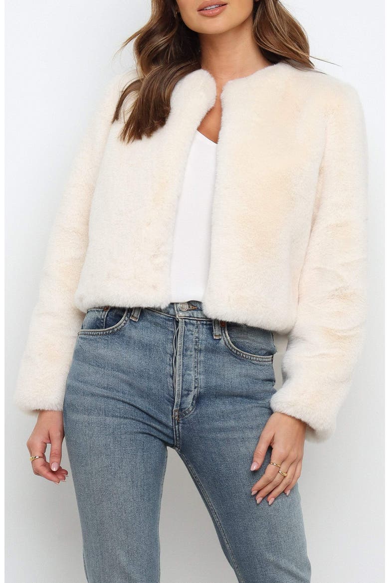Minnie Faux Fur Jacket, Main, color, CREAM