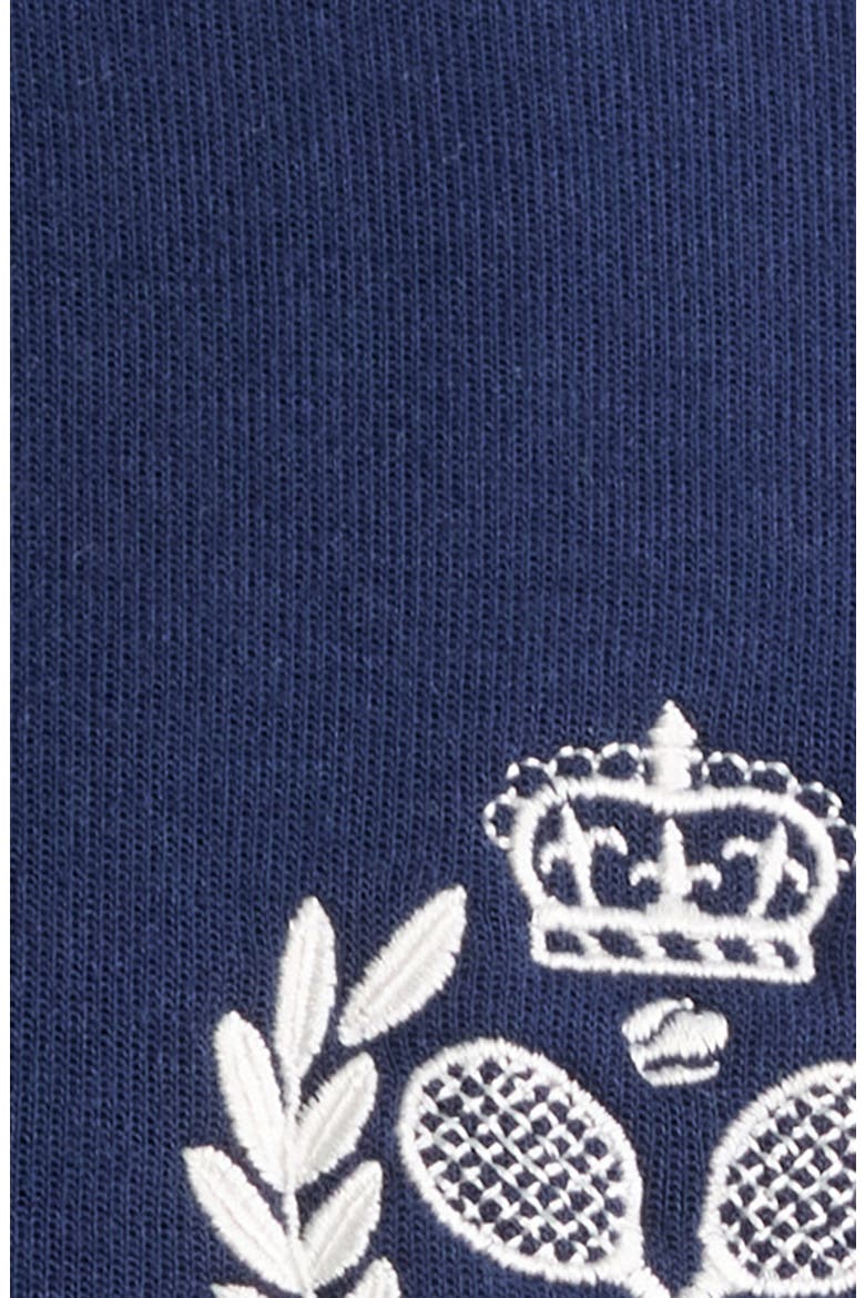 Double Knit Tennis Graphic Cotton Blend Zip Front Sweatshirt, Alternate, color, NAVY