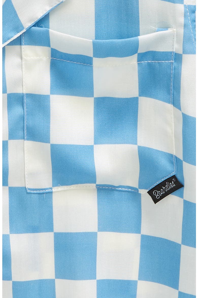 Kids' Mojo Checkerboard Short Sleeve Button-Up Camp Shirt, Alternate, color, BLUE/ CREAM