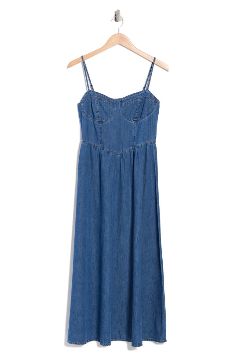 Sweetheart Midi Dress, Alternate, color, DENIM