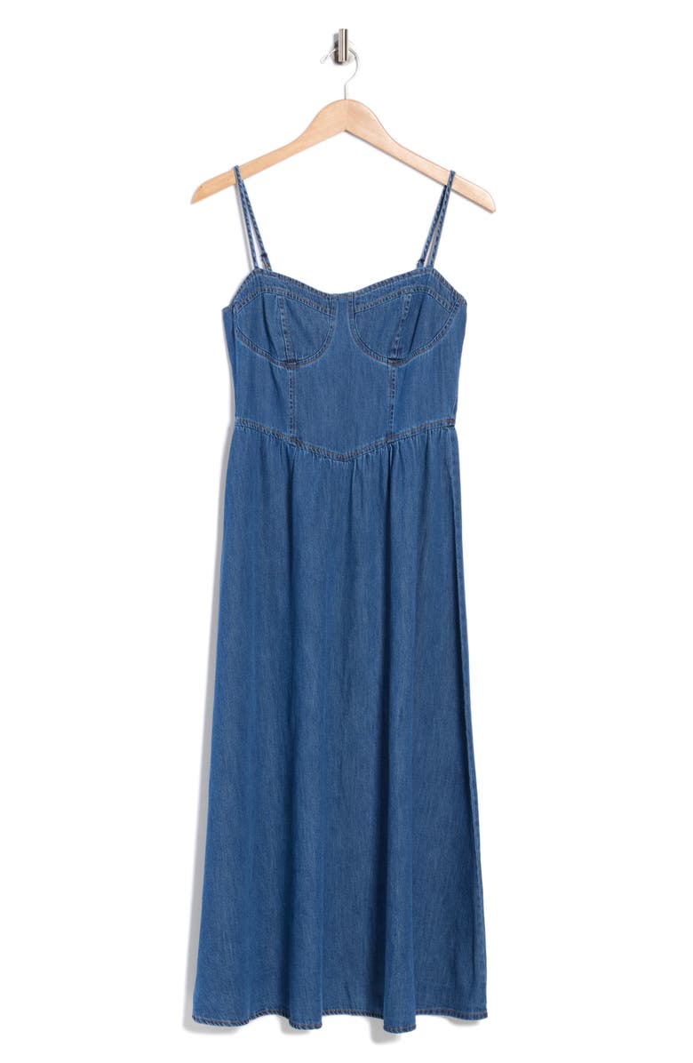 Blu Pepper Sweetheart Midi Dress, Main, color, Denim