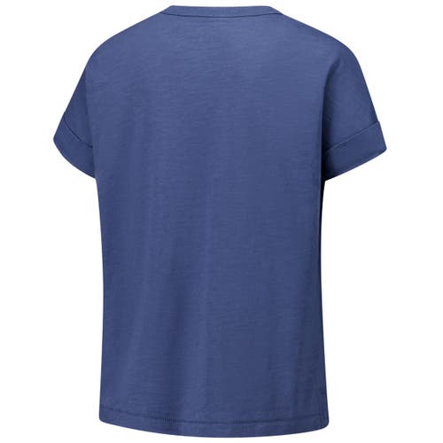 League Collegiate Wear Navy North Carolina Tar Heels Slub Rolled Cuff T-shirt In Navy