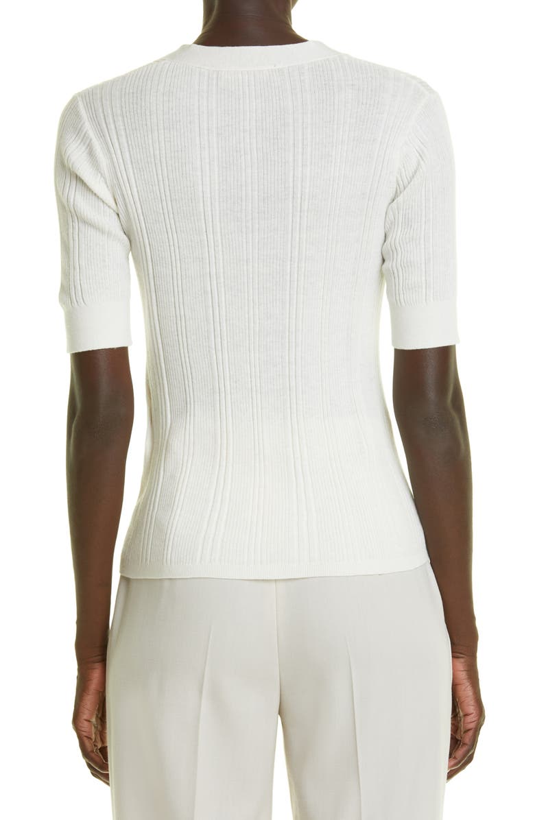 Max Mara Alacre Rib Silk & Wool Top, Alternate, color,