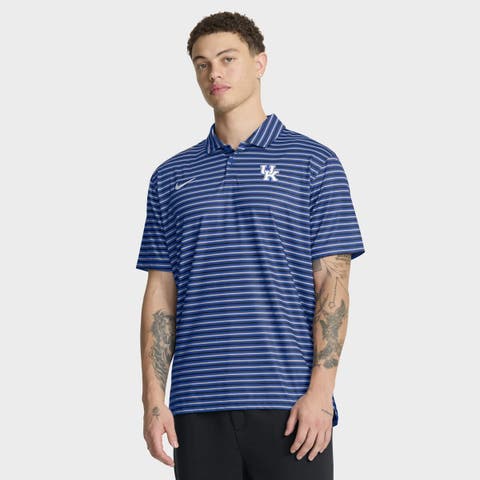 Men
s Nike Royal Kentucky Wildcats 2025 Coaches Premium Tour Stripe Dri-FIT Polo