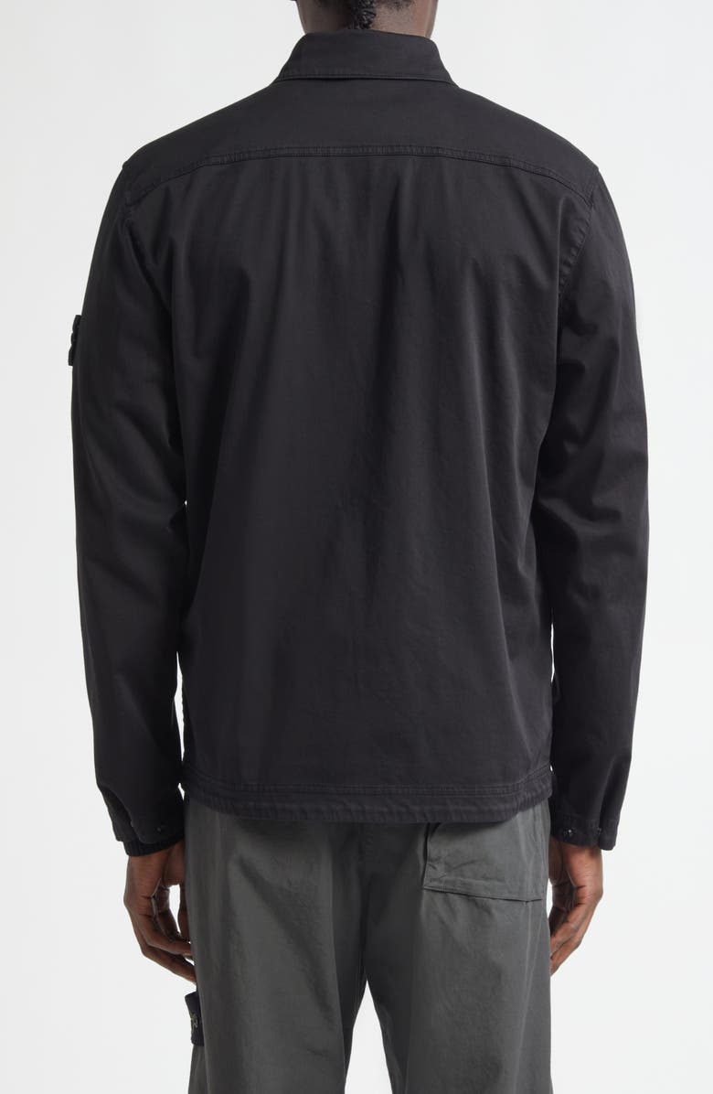 Stone Island Stretch Cotton Shirt, Alternate, color, Black