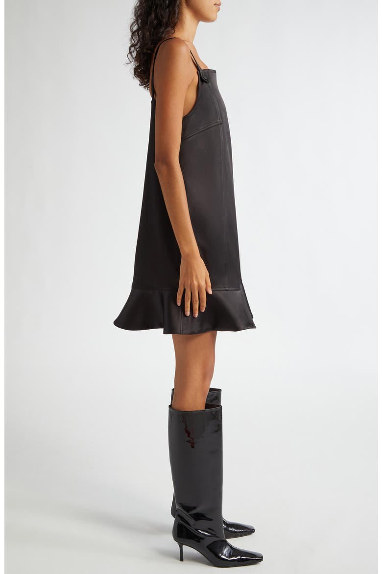 Duchesse Satin Minidress, Alternate, color, BLACK