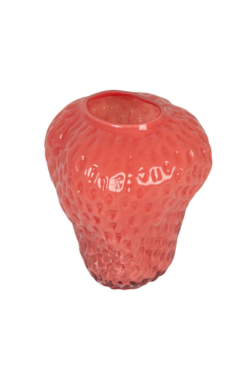 Storied Home Round Glass Strawberry Shaped Vase, Main, color, Pink