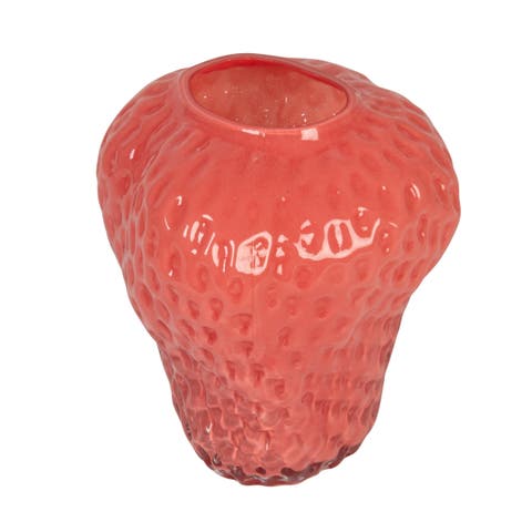 Round Glass Strawberry Shaped Vase