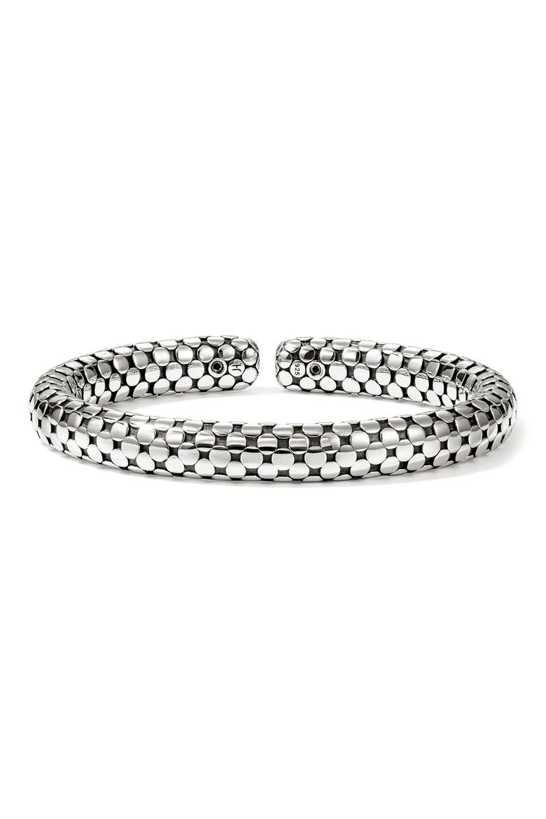 Dot Coil Cuff Bracelet, Main, color, SILVER