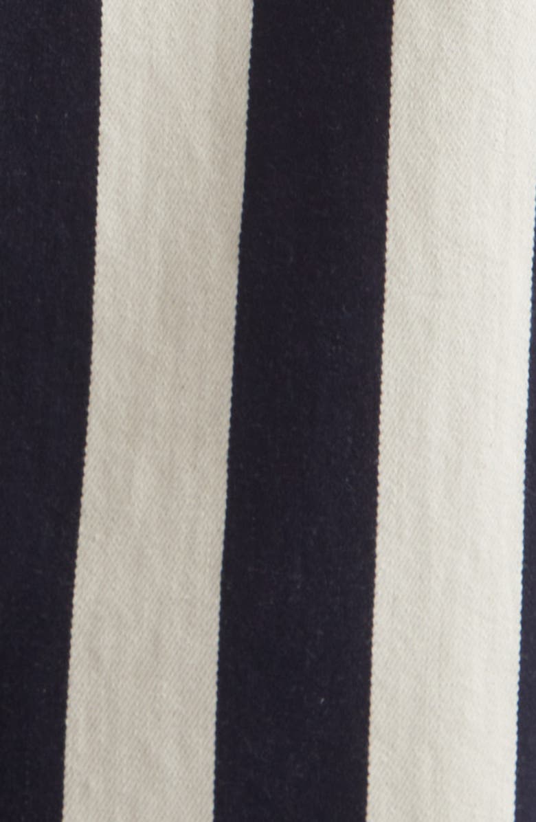 Jacquemus Le de-Nîmes Parasol Crop Straight Leg Jeans, Alternate, color, Navy/ White Big Stripe