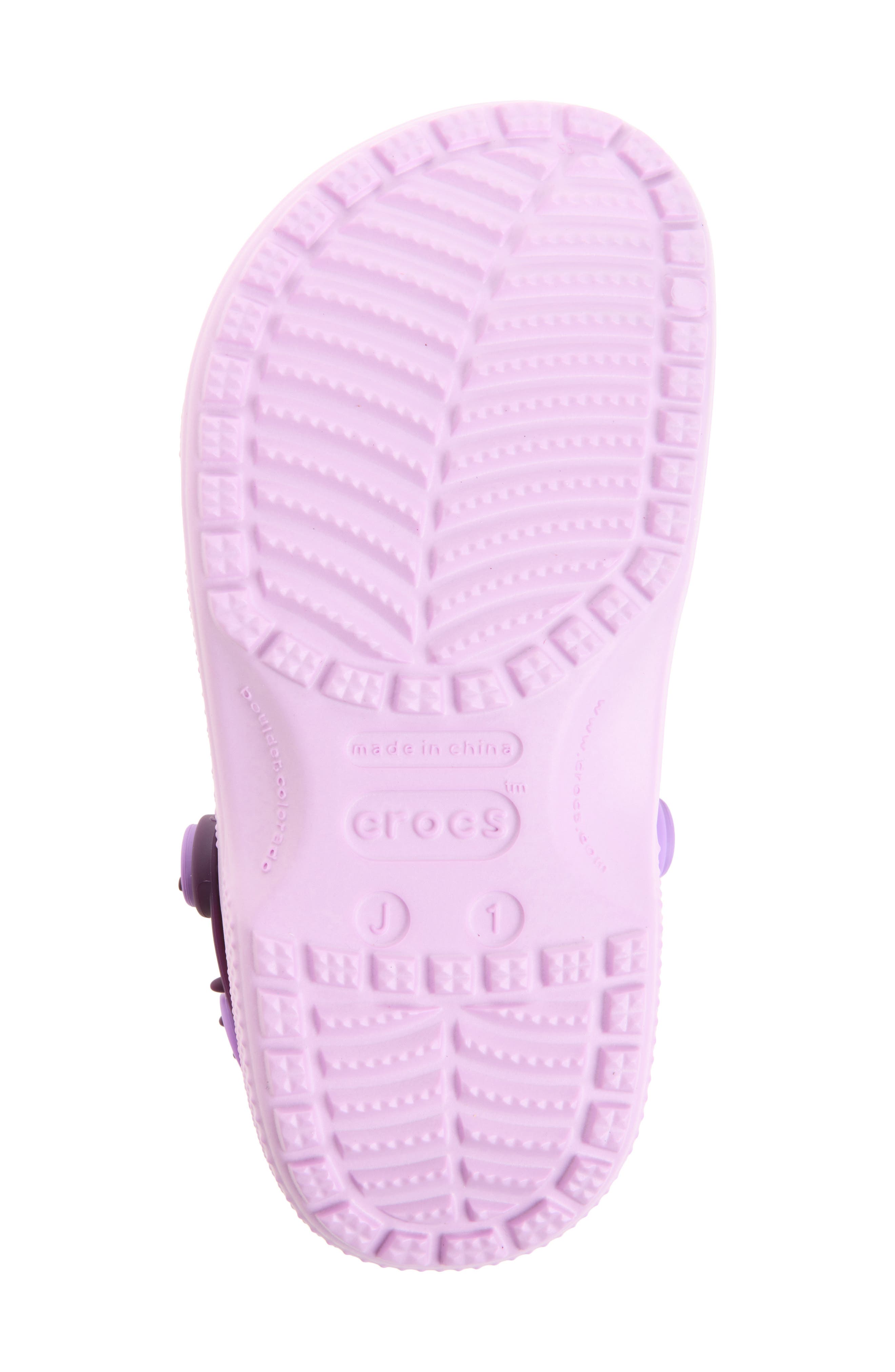Kids' Classic Glow Snapback Strap Clog, Alternate, color, GLOW PURPLE/MULTI
