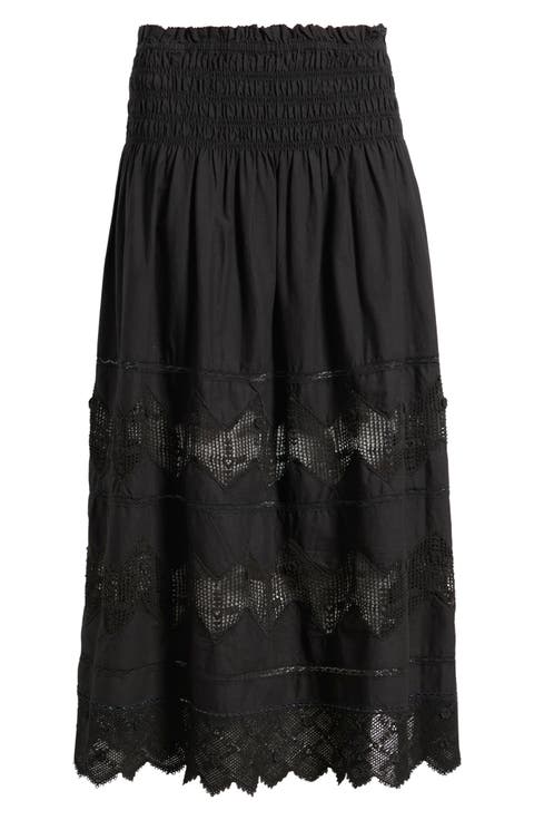 The Rosette Crochet Trim Cotton Pull-On Skirt