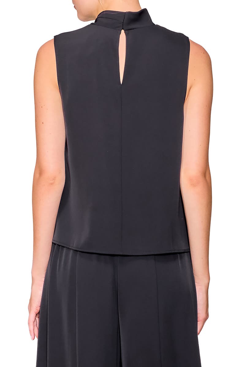MELLODAY Drape Neck Sleeveless Crepe Top, Alternate, color, Black