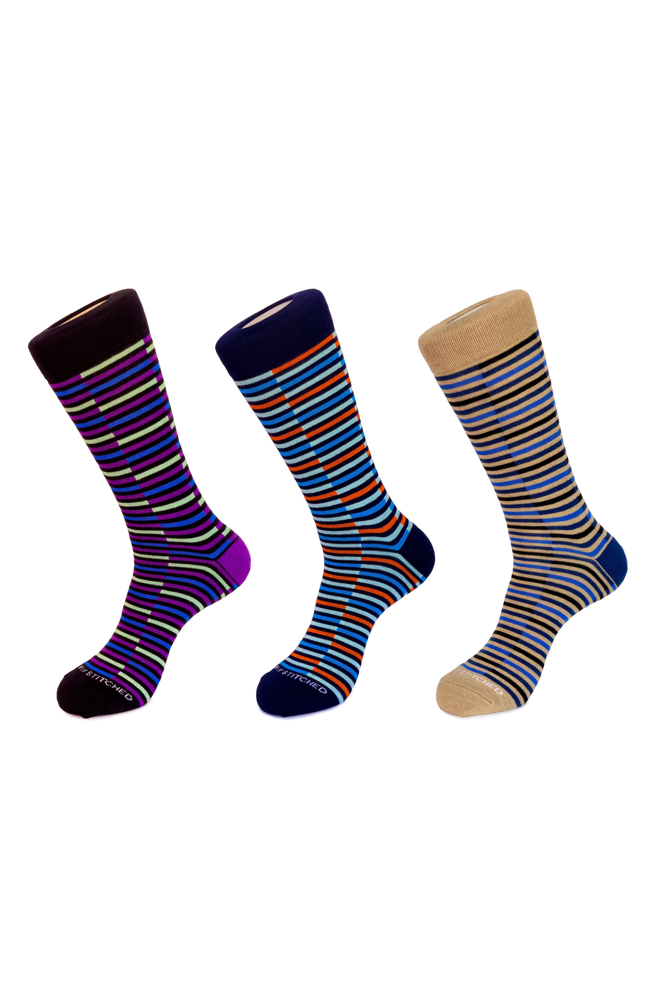 3-Pack Striped Dress Socks